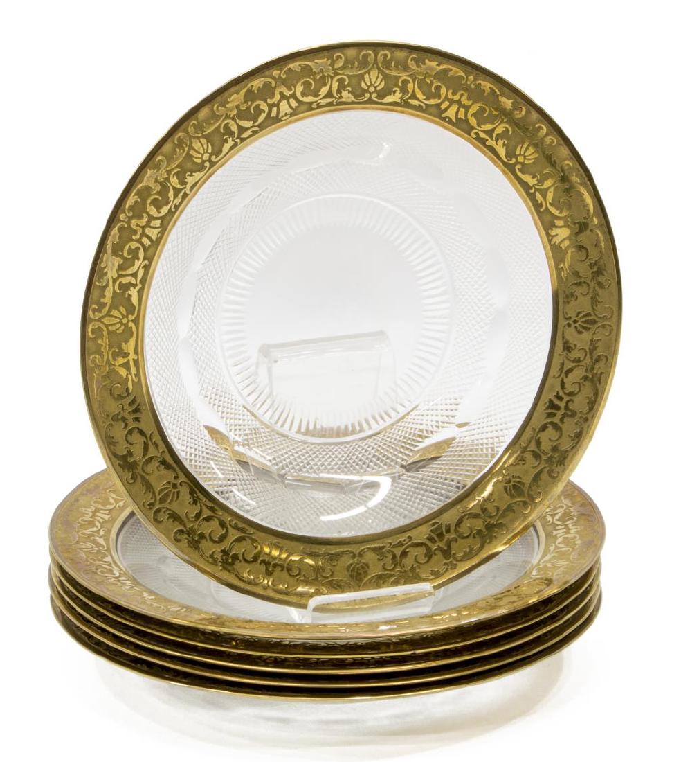 (6) MOSER 'SPLENDID' UNDERPLATES GILT ETCHED (1 of 4)