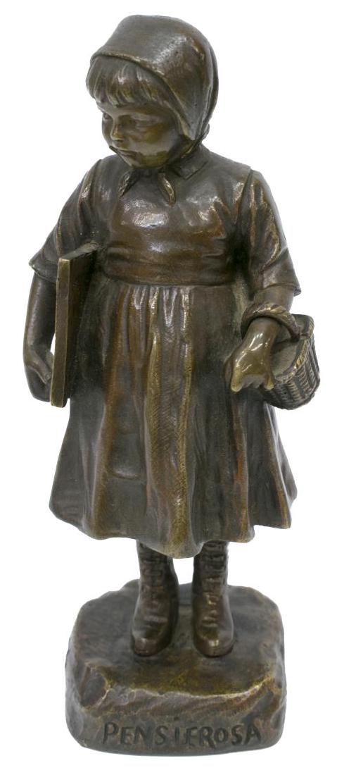 AFTER JM PICCIOLE BRONZE FIGURE, "PENSIEROSA" (1 of 6)