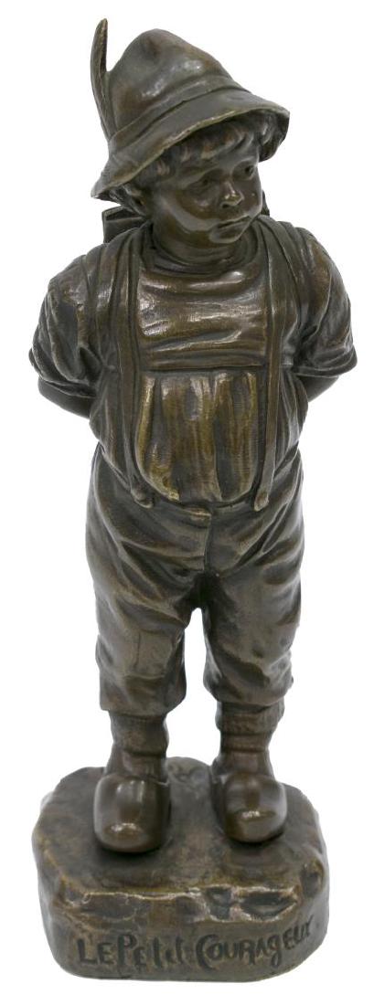 AFTER PICCIOLE BRONZE FIGURE, "LE PETIT COURAGEUX" (1 of 5)