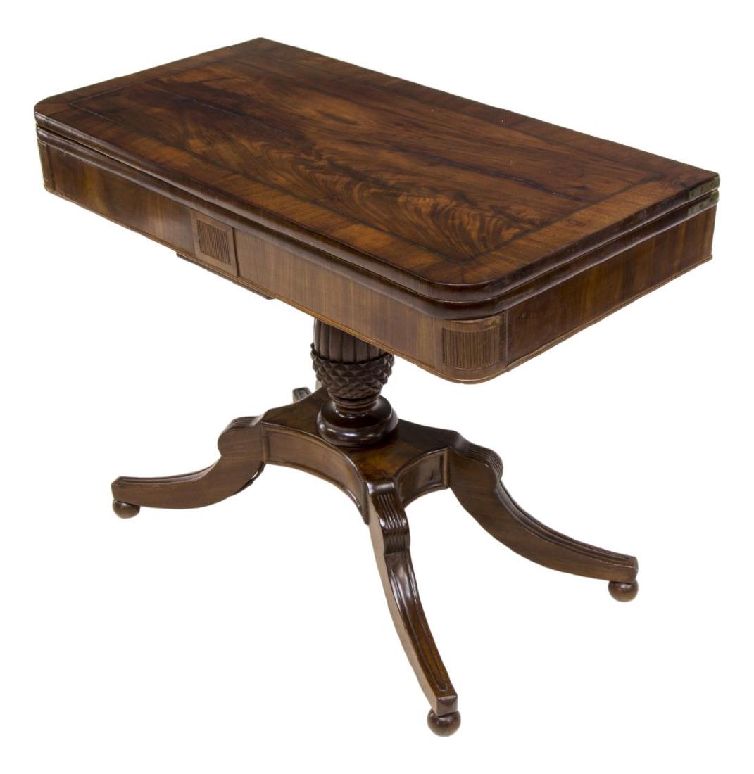 ENGLISH MAHOGANY OCCASSIONAL/GAME TABLE, 19TH C. (1 of 4)