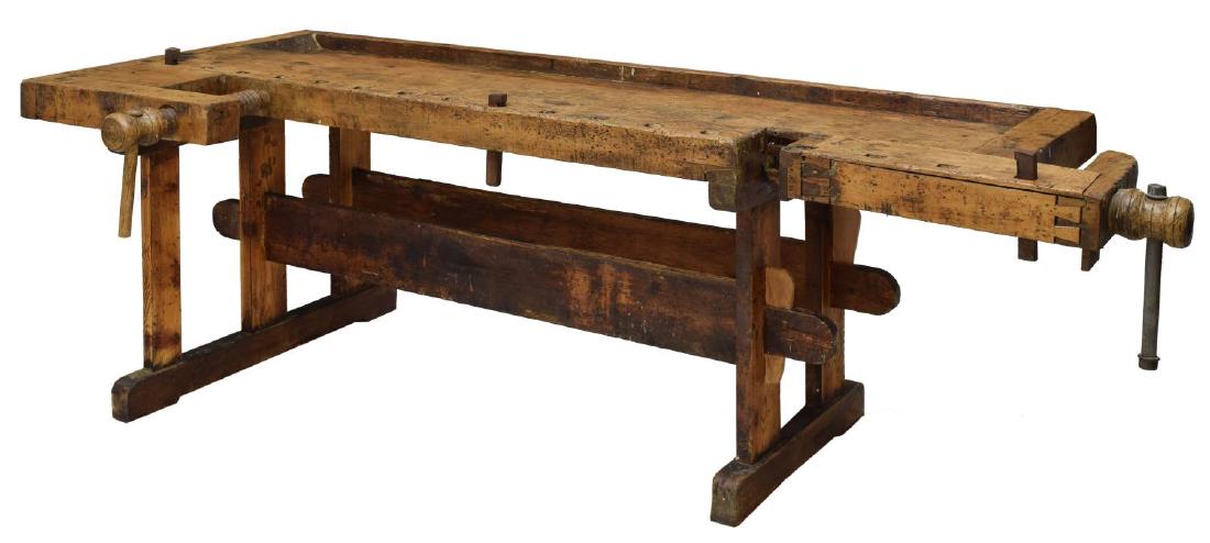 LARGE SCANDINAVIAN 19TH C. PINE WORK BENCH (1 of 4)