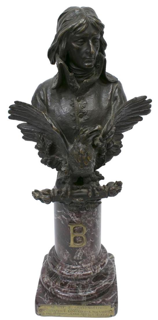 LARGE A PANDIANO (1883-1928) BRONZE BUST, NAPOLEAN (1 of 6)