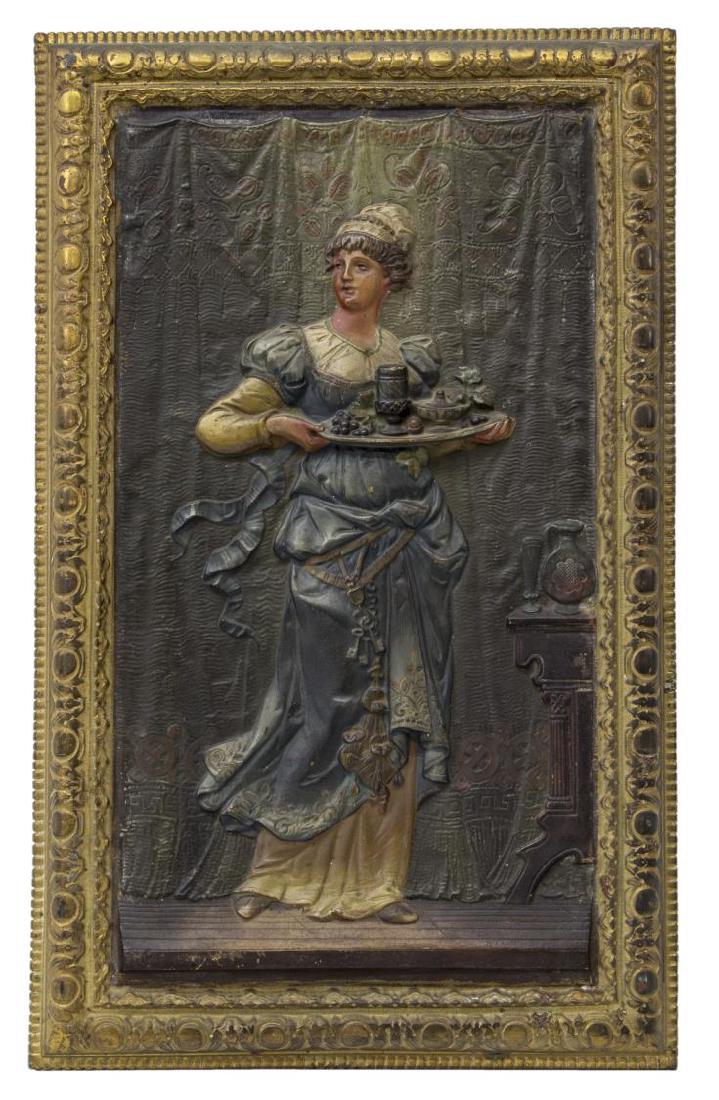 BRADLEY & HUBBARD IRON FIGURAL WALL PLAQUE (1 of 4)