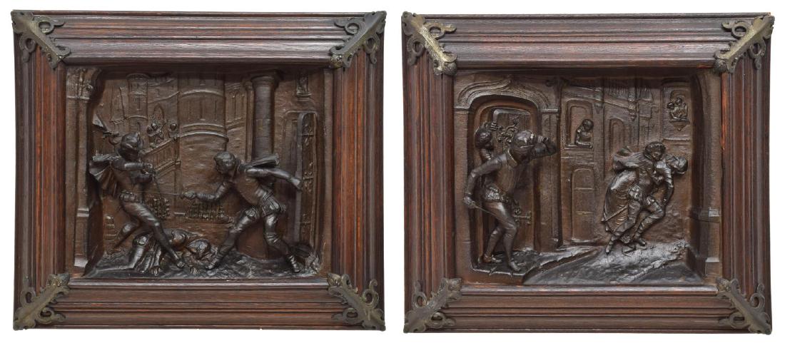 (2) FRAMED DUTCH HIGH-RELIEF METAL FIGURAL SCENES (1 of 5)