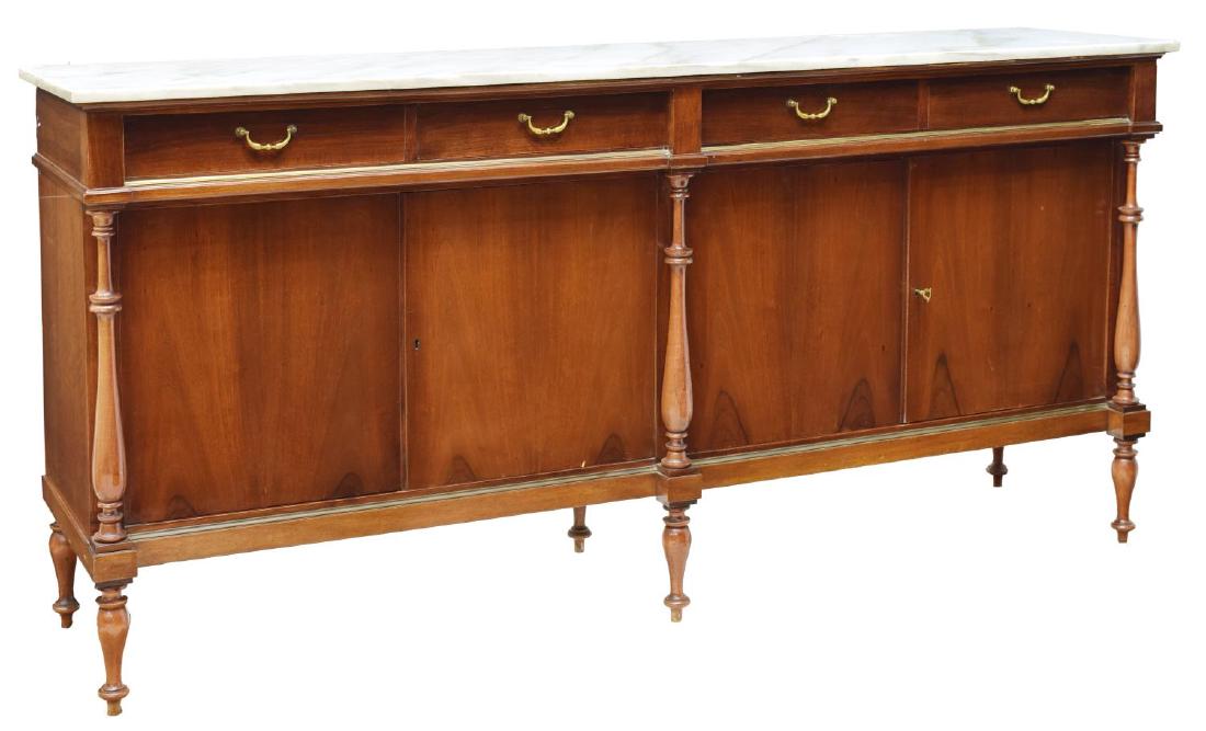 ITALIAN WALNUT SIDEBOARD WITH MARBLE TOP (1 of 4)