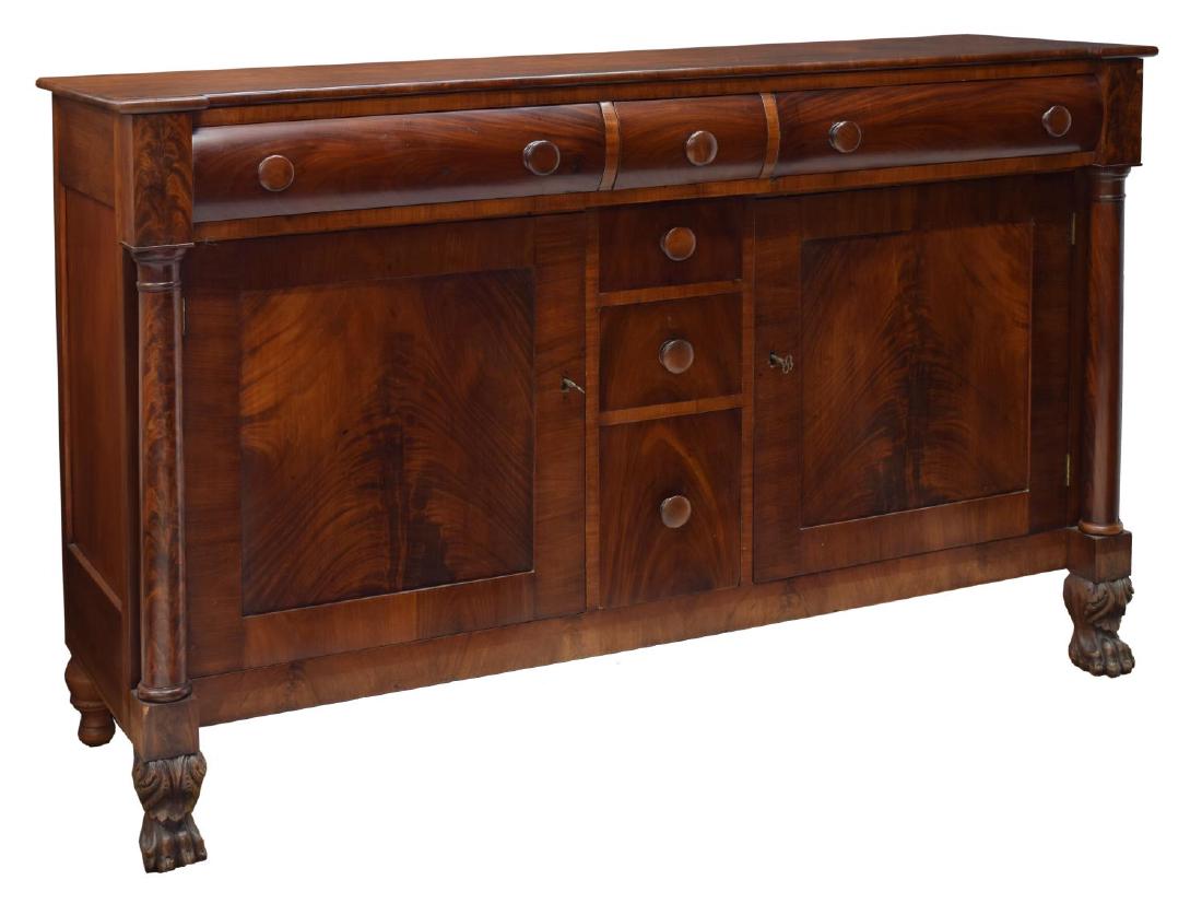 AMERICAN EMPIRE STYLE FLAME MAHOGANY SIDEBOARD (1 of 3)