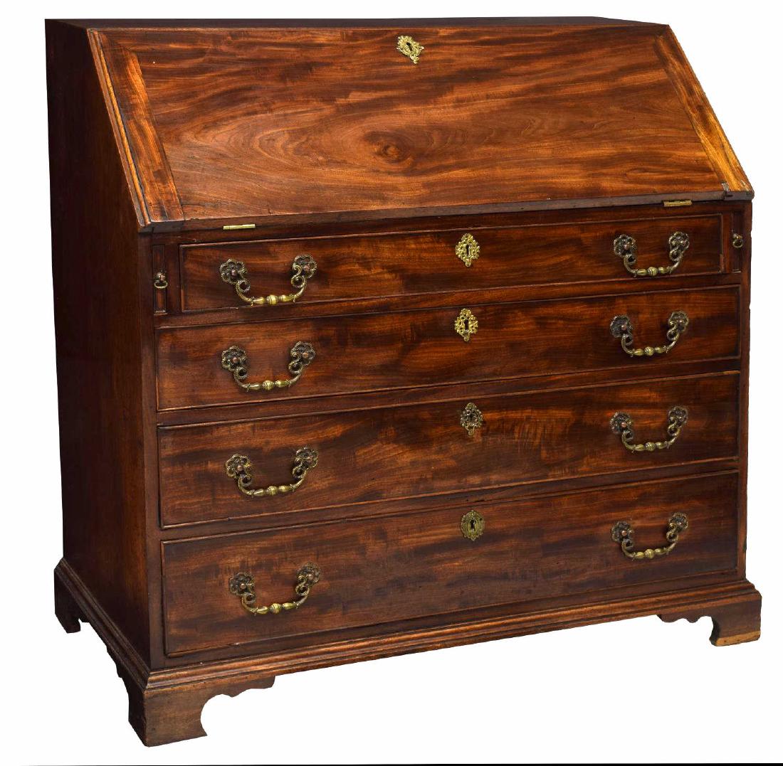 EARLY CHIPPENDALE FALL FRONT BUREAU, C. 1760 (1 of 5)