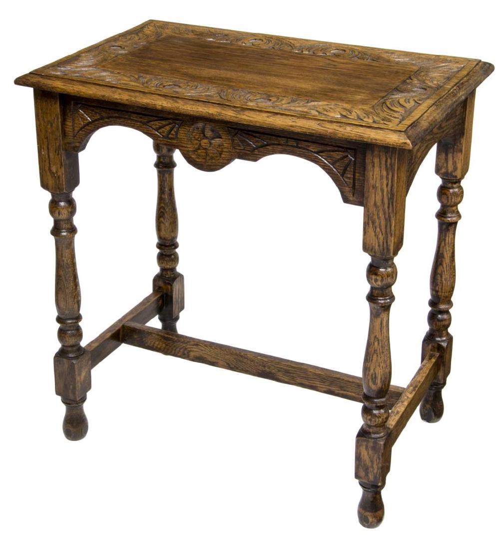 ENGLISH CARVED OAK OCCASIONAL TABLE (1 of 2)