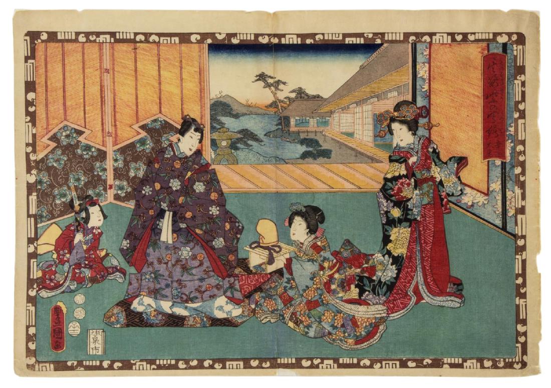 UTAGAWA TOYOKUNI (1786-1865) MAGIC LANTERN SLIDES (1 of 5)