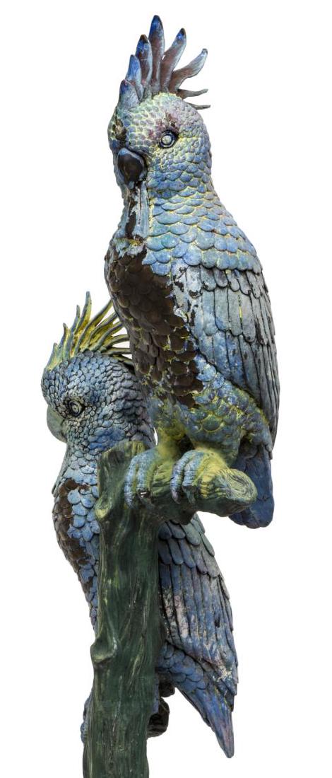 LIFE-SIZE STANDING BRONZE SCULPTURE, PARROTS, 61'H (1 of 4)