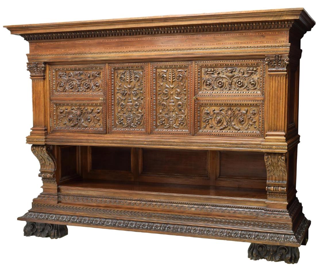 ITALIAN RENAISSANCE REVIVAL FINE CARVED SIDEBOARD (1 of 4)