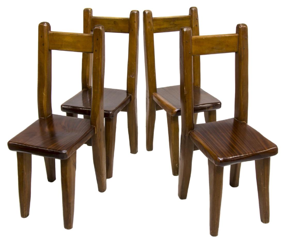 (4) HAND-CARVED OAK CHAIRS, MORTISE & TENON CONST. (1 of 2)