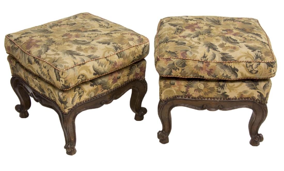 (2) CONTINENTAL LOUIS XV STYLE FOOTSTOOLS (1 of 1)