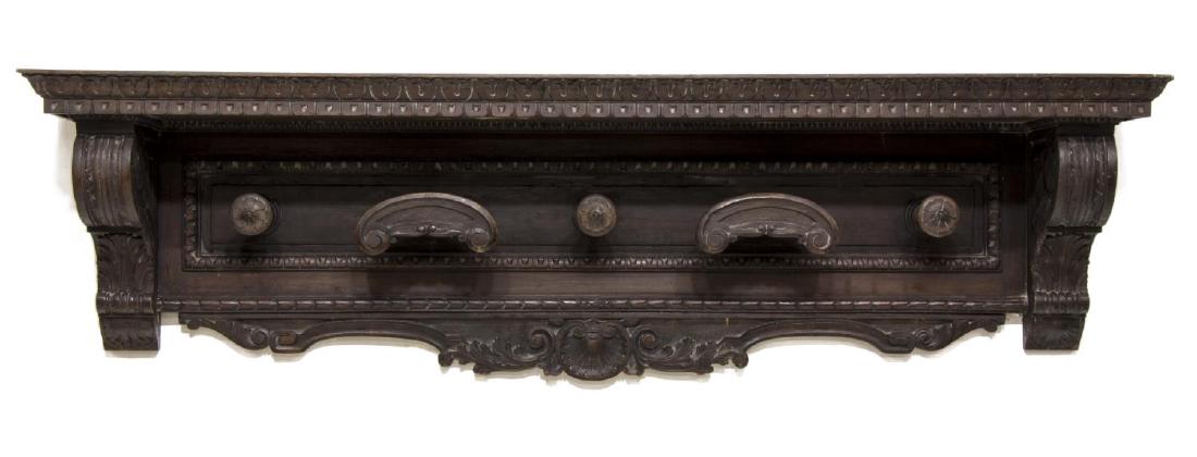 ITALIAN RENAISSANCE REVIVAL WALL COAT & HAT RACK (1 of 2)