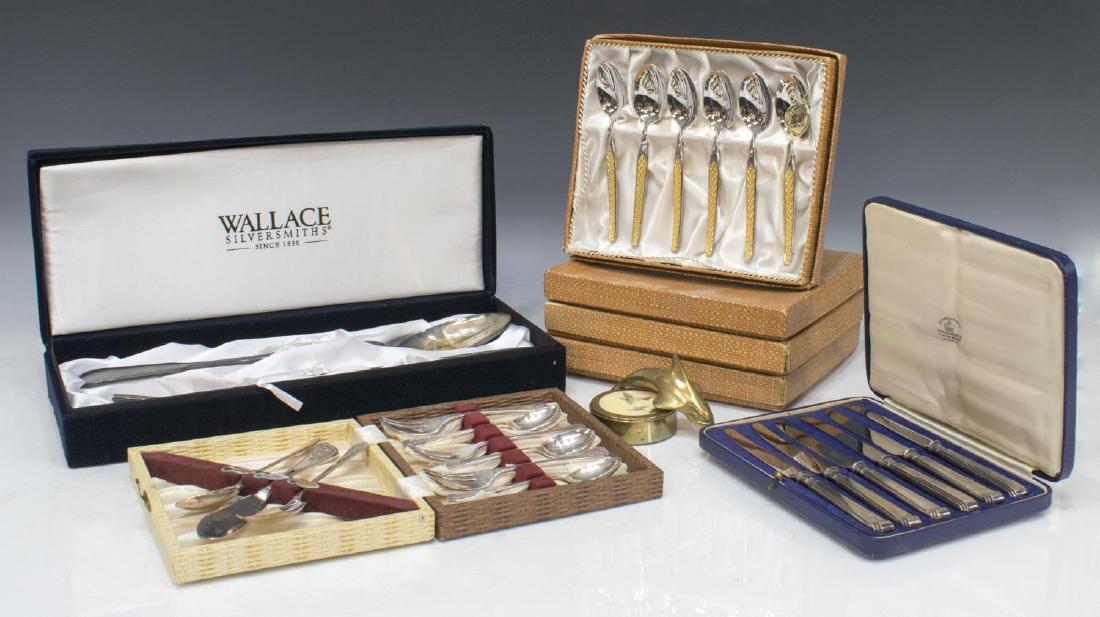 (LOT) CASED STERLING & SILVERPLATE SERVICE WARE (1 of 6)