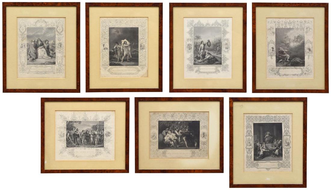 (7) FRAMED ENGRAVINGS FROM FAMILY DEVOTIONAL BIBLE (1 of 9)