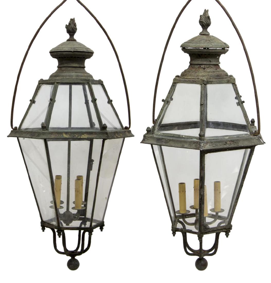 (2) LARGE CONTINENTAL IRON & GLASS 4LT LANTERN (1 of 2)