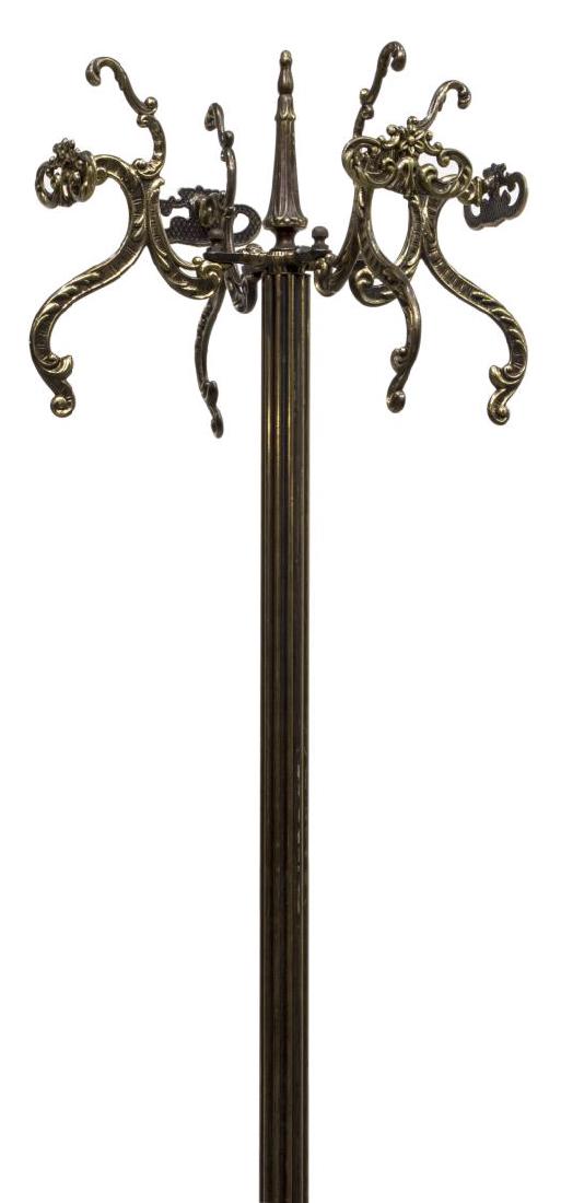 ITALIAN GILT BRASS HALL TREE WITH COAT & HAT RACKS (1 of 2)