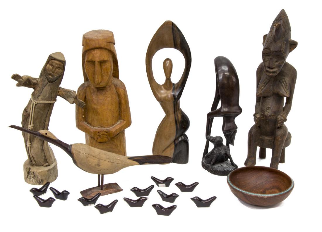 (19) LOT OF CARVED WOOD DECORATIVE CABINET ITEMS (1 of 7)