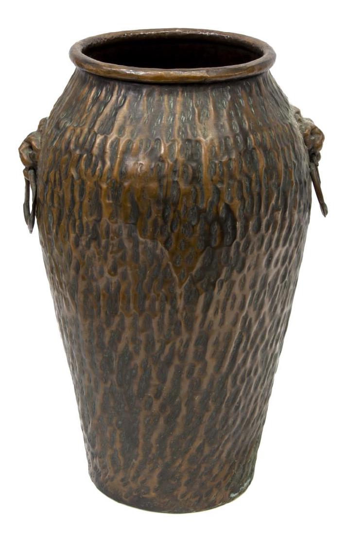 COPPER LION MASK UMBRELLA STAND OR FLOOR VASE (1 of 2)