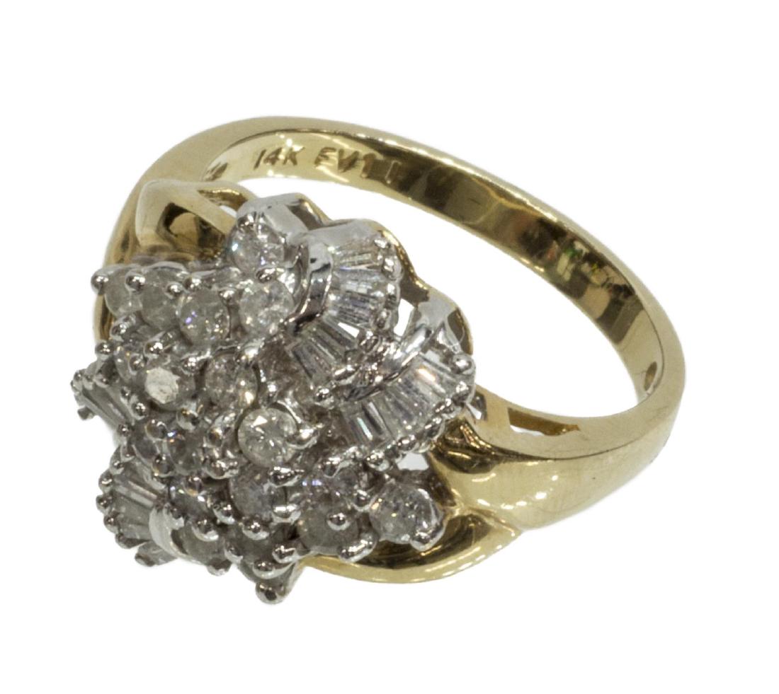 LADIES ESTATE 14KT GOLD & DIAMOND CLUSTER RING (1 of 6)
