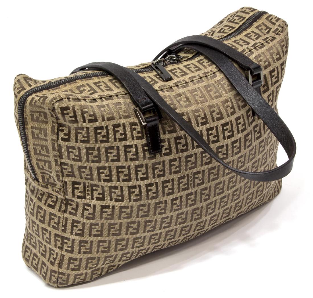 FENDI BROWN MONOGRAM CANVAS SHOULDER BAG (1 of 5)