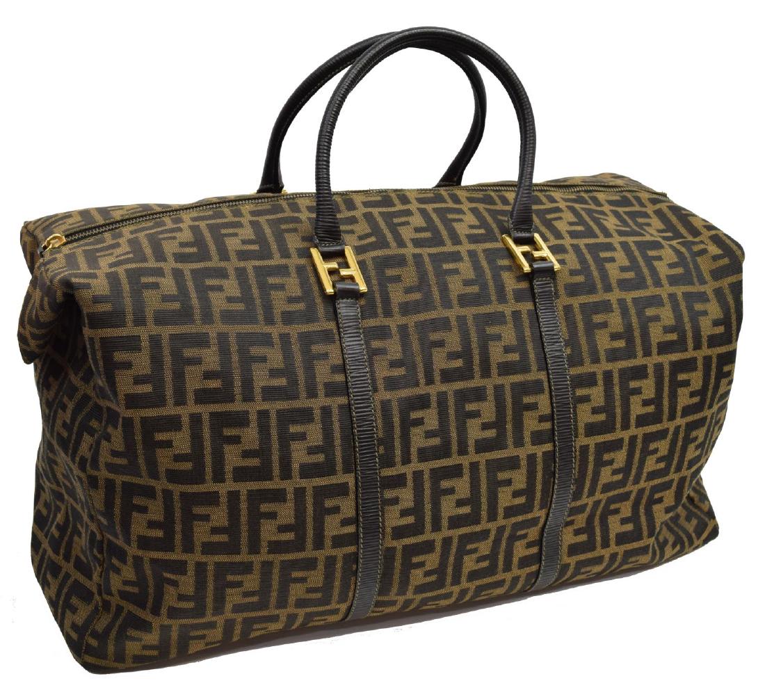 FENDI LARGE MONOGRAM CANVAS BOSTON DUFFLE BAG (1 of 4)