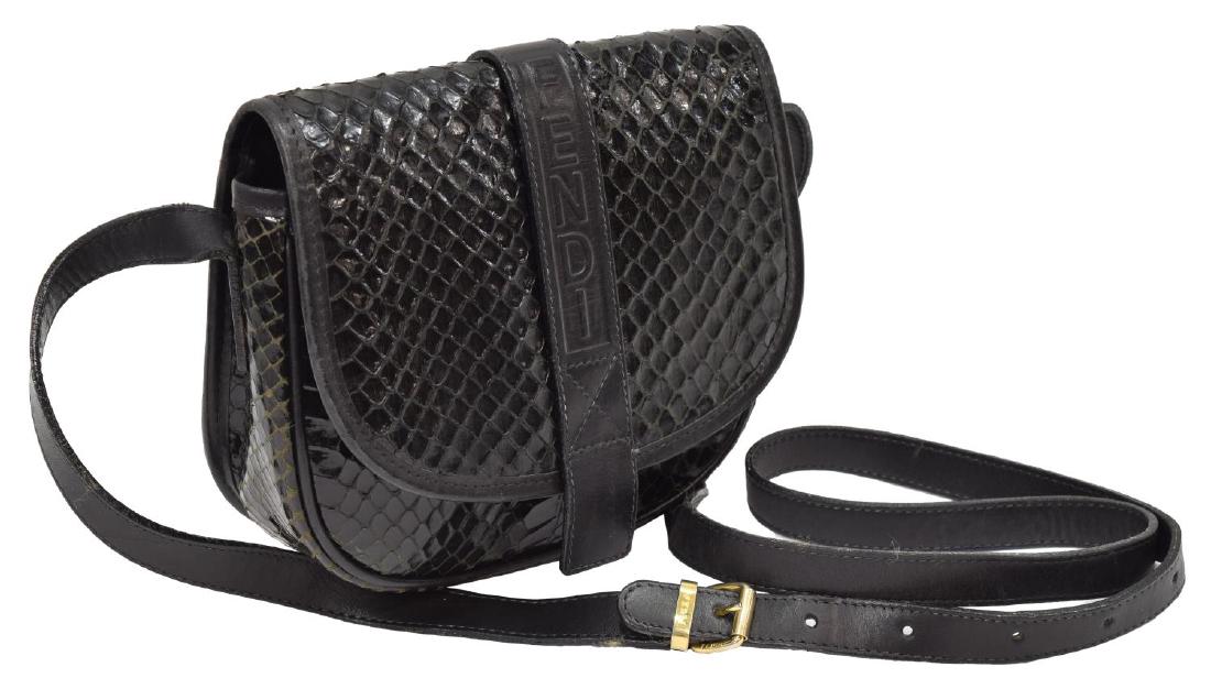 FENDI SMALL BLACK SNAKESKIN SHOULDER BAG (1 of 4)