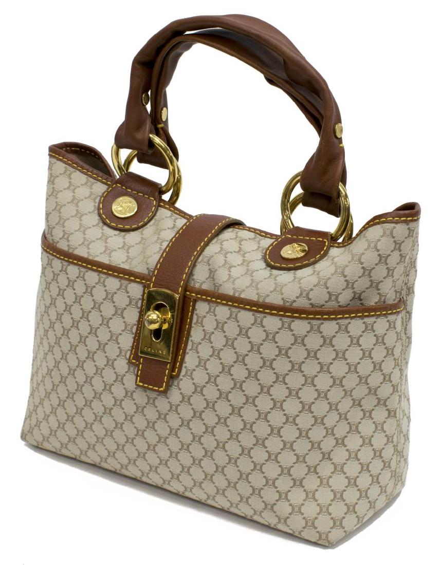 VINTAGE CELINE CANVAS AND LEATHER HANDBAG (1 of 4)