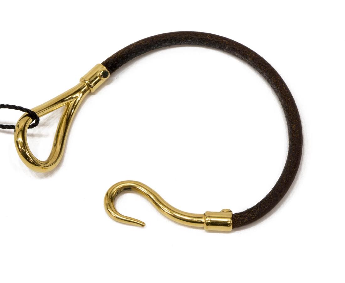 HERMES 'JUMBO' BROWN LEATHER CORD BRACELET (1 of 3)