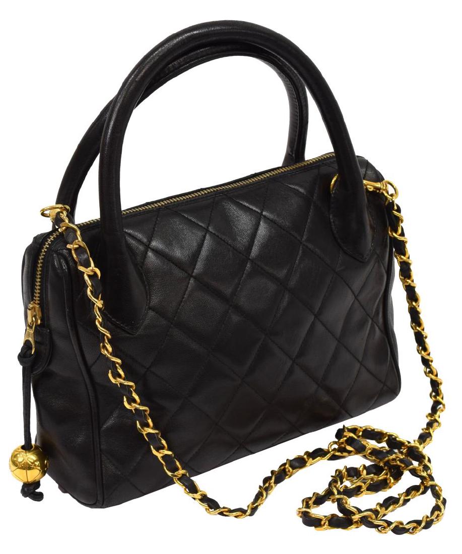 CHANEL BLACK QUILTED LEATHER 2-WAY MINI TOTE (1 of 4)