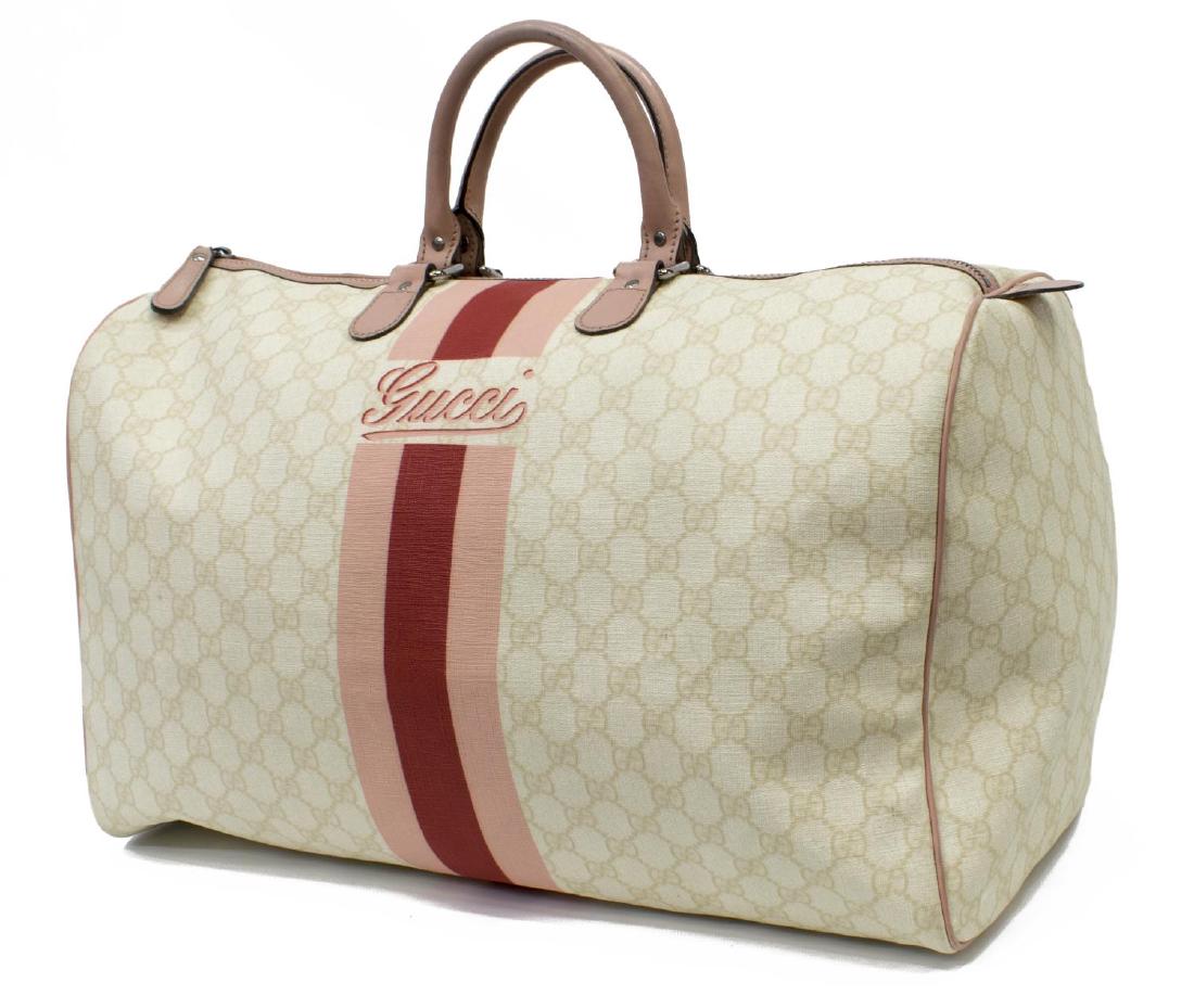 GUCCI 'JOY' MONOGRAM CANVAS PINK WEB BOSTON BAG (1 of 5)