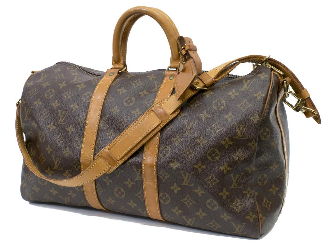 LOUIS VUITTON 'KEEPALL 45' MONOGRAM DUFFLE W/STRAP (1 of 4)