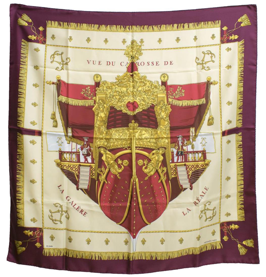 HERMES SILK TWILL SCARF 'LA REALE' (1 of 2)