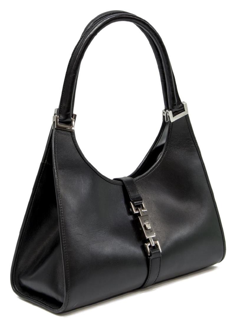 GUCCI 'JACKIE' BLACK LEATHER HANDBAG (1 of 5)