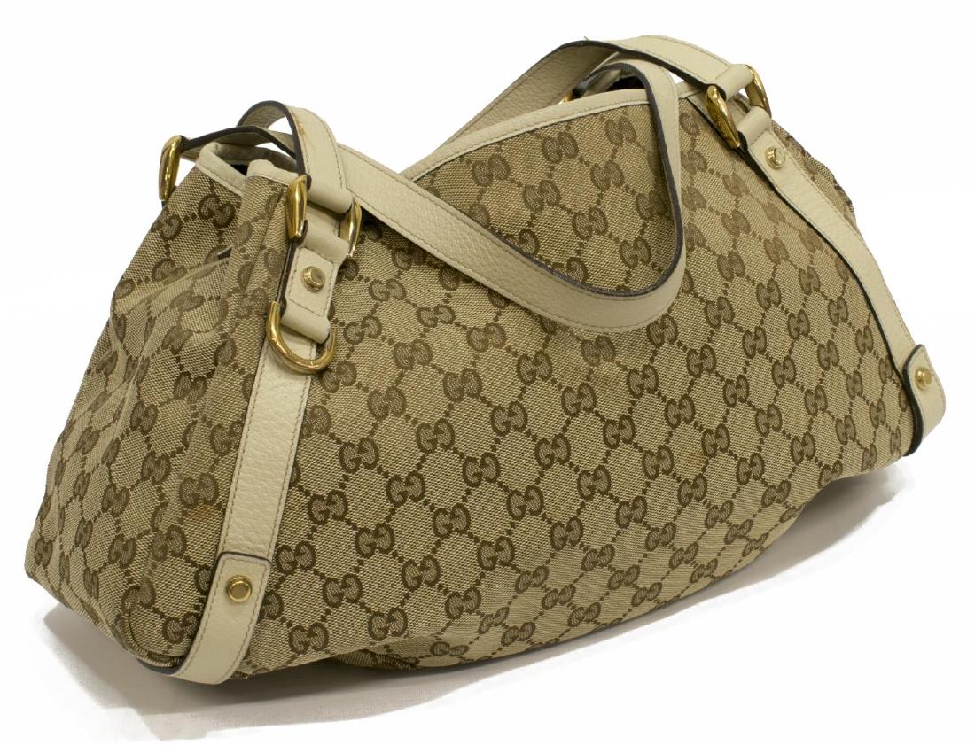 GUCCI 'ABBEY HOBO' BEIGE MONOGRAM CANVAS HANDBAG (1 of 4)