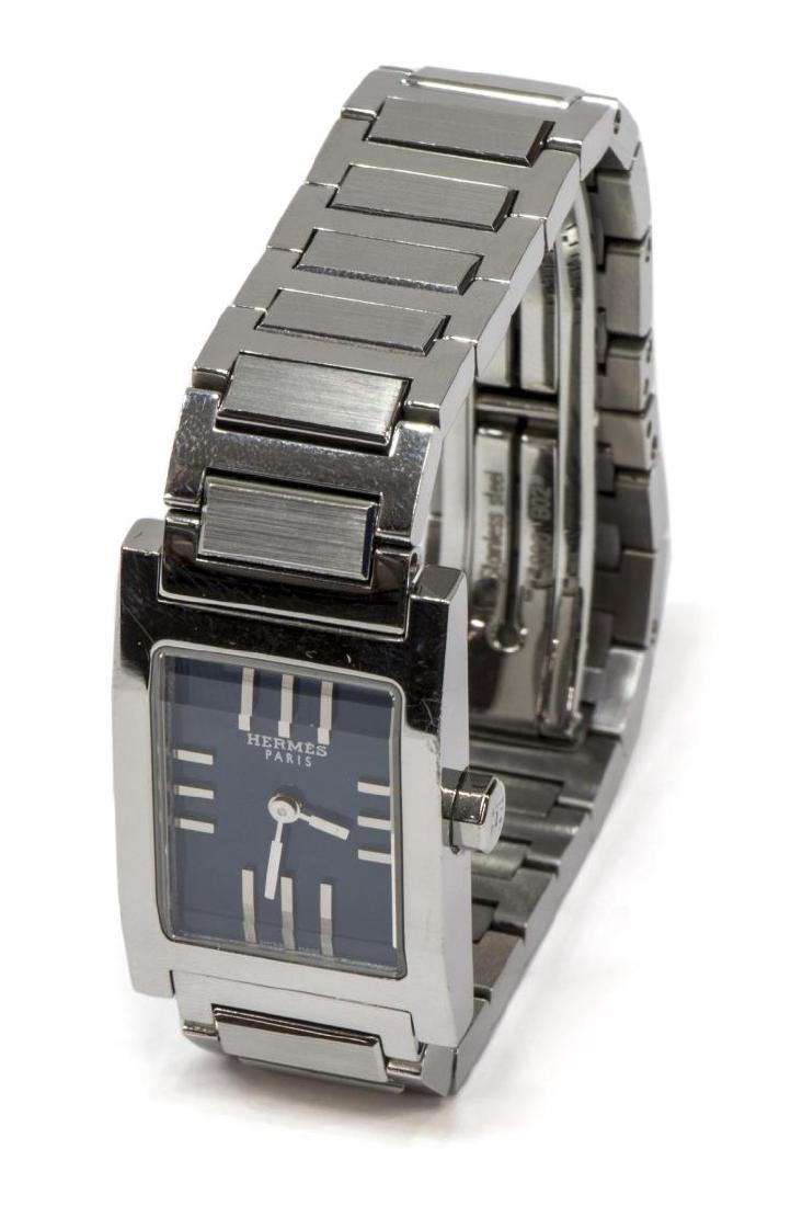 HERMES TANDEM STAINLESS STEEL BLUE FACE WRISTWATCH (1 of 6)