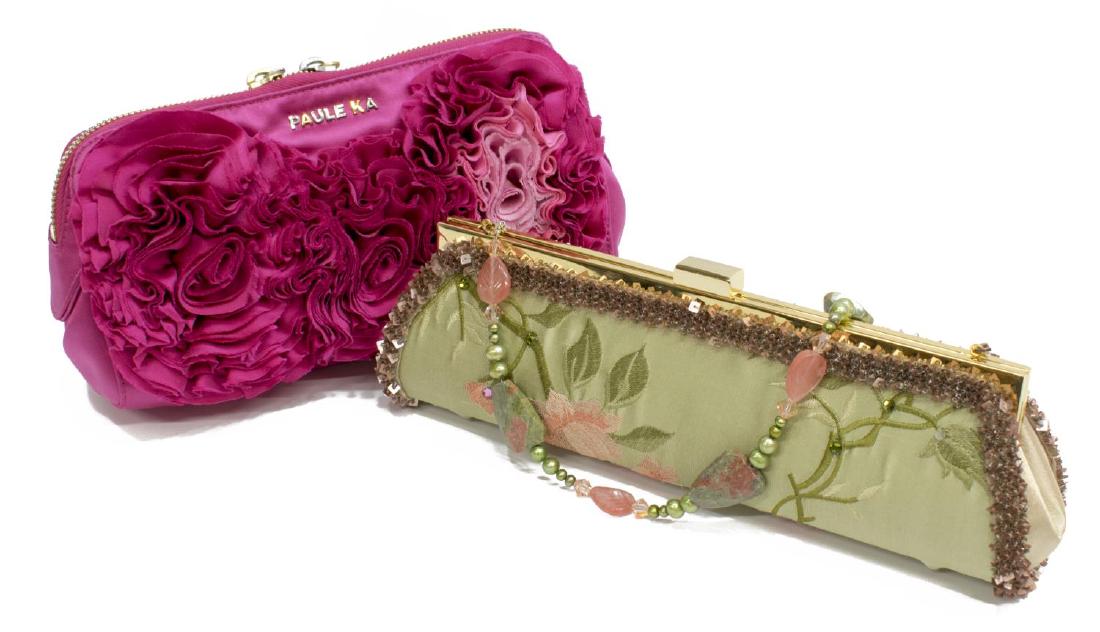 (2) PAUL KA PINK ROSE EVENING CLUTCH & BEADED BAG (1 of 9)