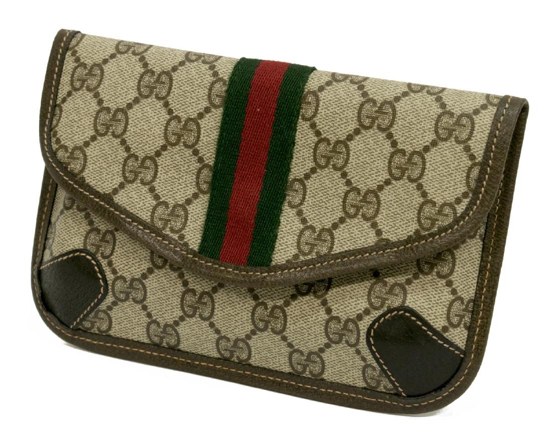 VINTAGE GUCCI GG CANVAS WEB ACCESSORY POUCH (1 of 4)