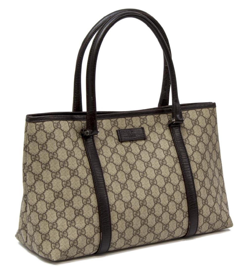 GUCCI 'JOY' MONOGRAM CANVAS LEATHER TOTE BAG (1 of 5)