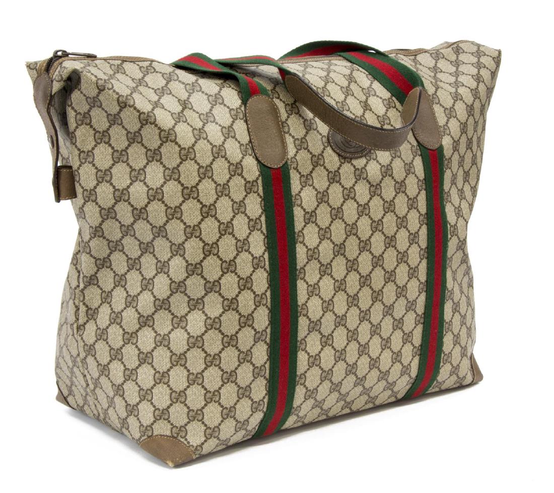 VINTAGE GUCCI GG COATED CANVAS WEB DUFFEL BAG (1 of 5)