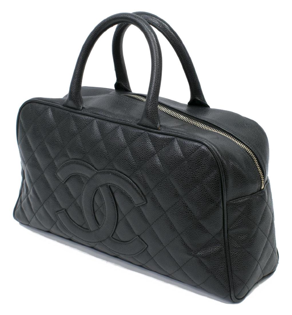 CHANEL BLACK QUILTED LEATHER TIMELESS BOWLER BAG (1 of 4)