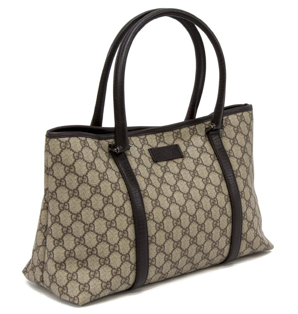 GUCCI BROWN & TAN GG COATED CANVAS TOTE BAG (1 of 5)