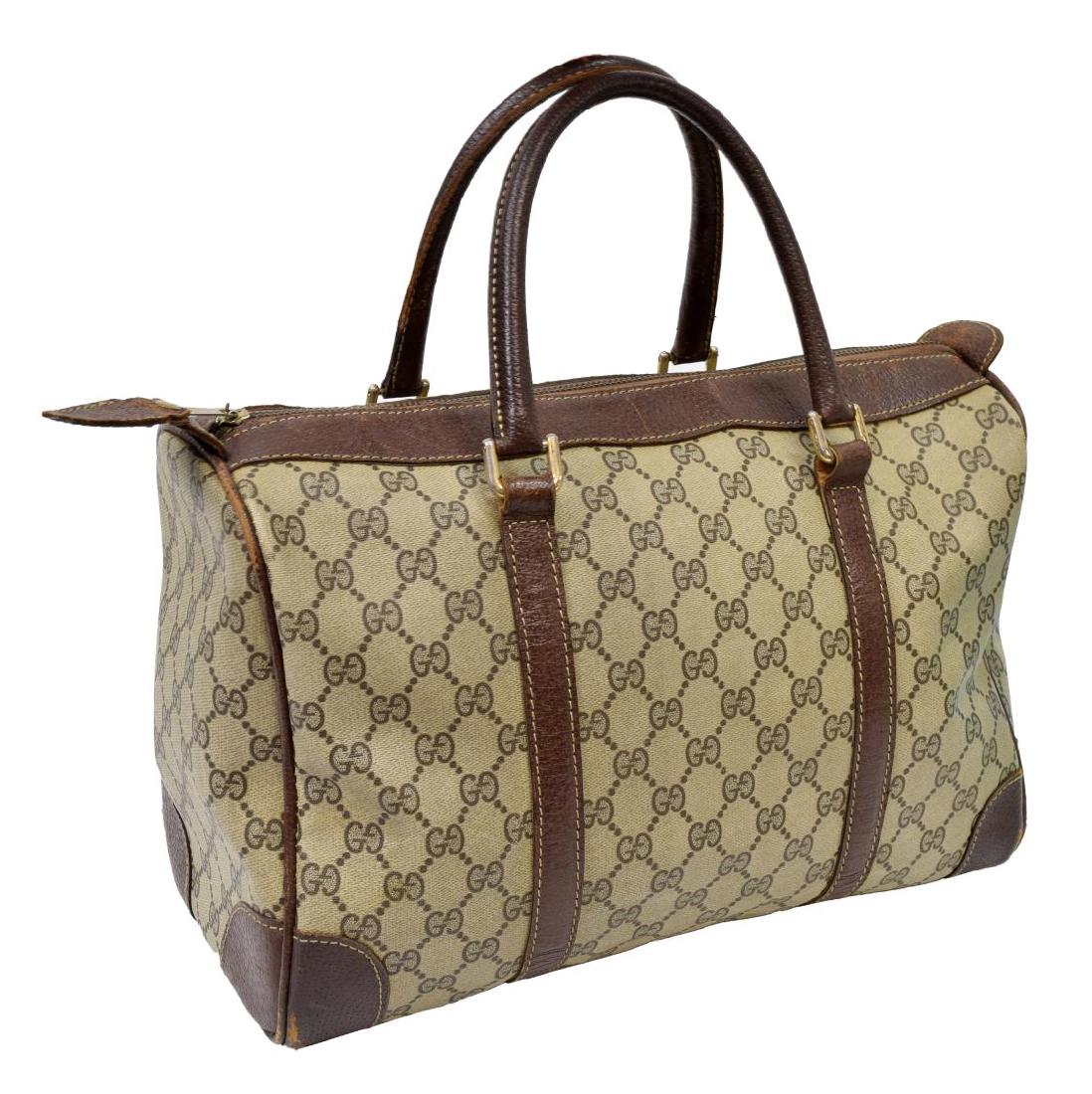 LARGE VINTAGE GUCCI MONOGRAM CANVAS BOSTON BAG (1 of 4)