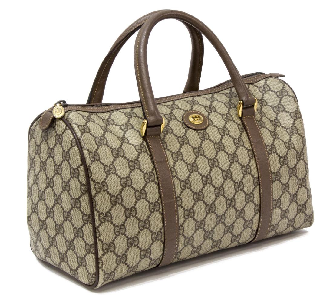 VINTAGE GUCCI BOSTON MONOGRAM CANVAS BAG (1 of 6)