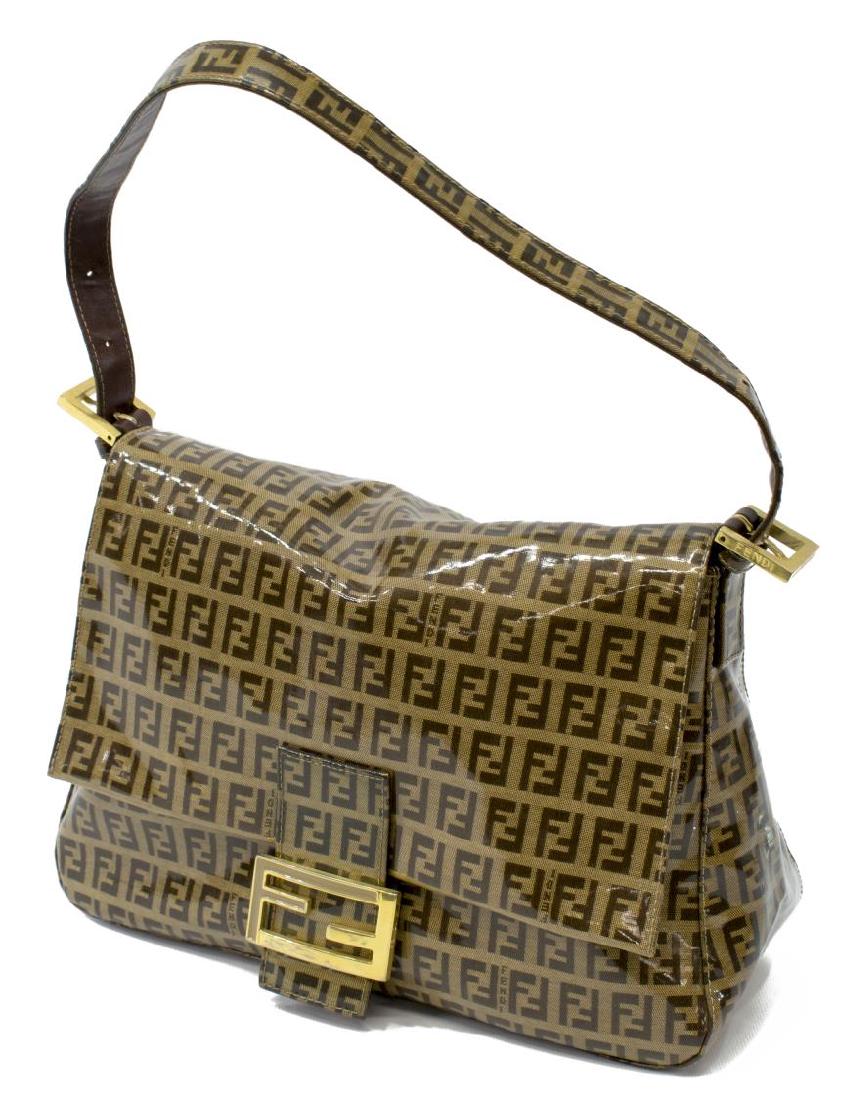 FENDI 'MAMA BAGUETTE' PATENT MONOGRAM CANVAS BAG (1 of 4)