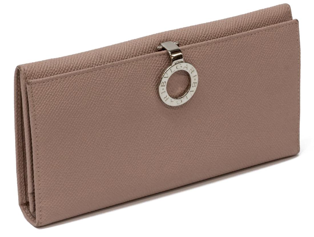 BULGARI GRAINED LEATHER LOGO LONG WALLET (1 of 6)