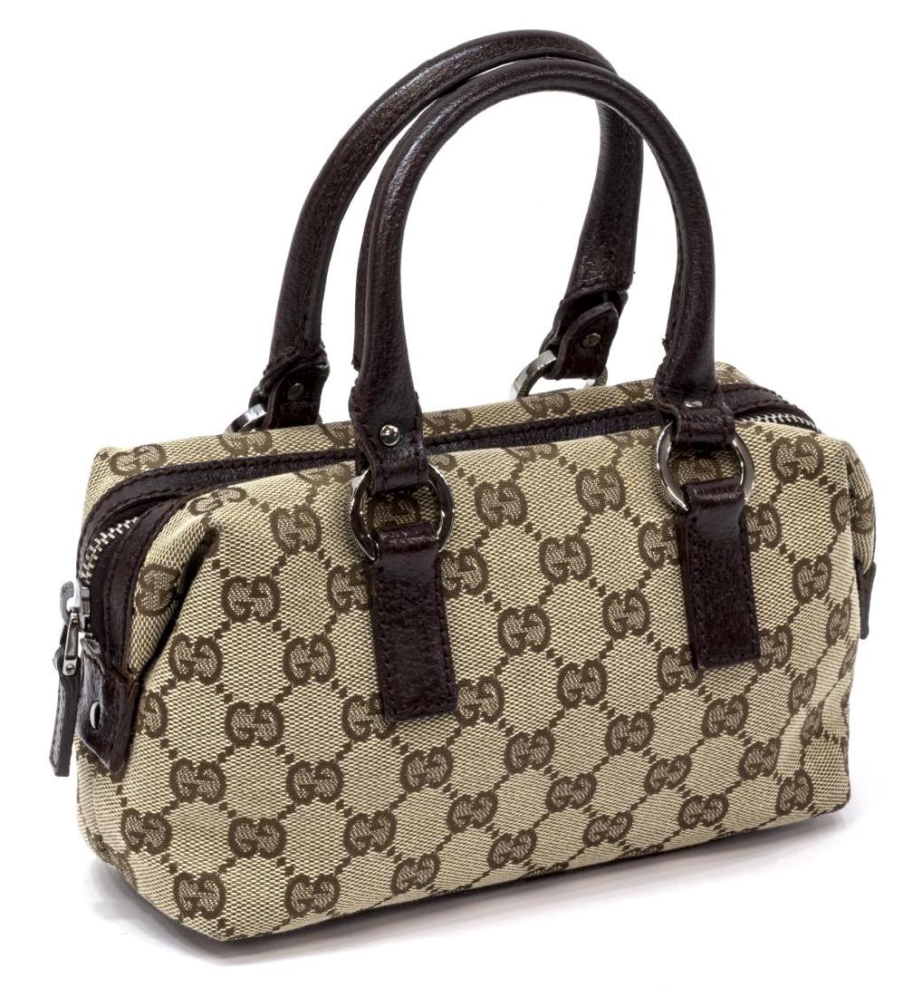 GUCCI TAN MONOGRAM CANVAS MINIATURE HANDBAG (1 of 5)