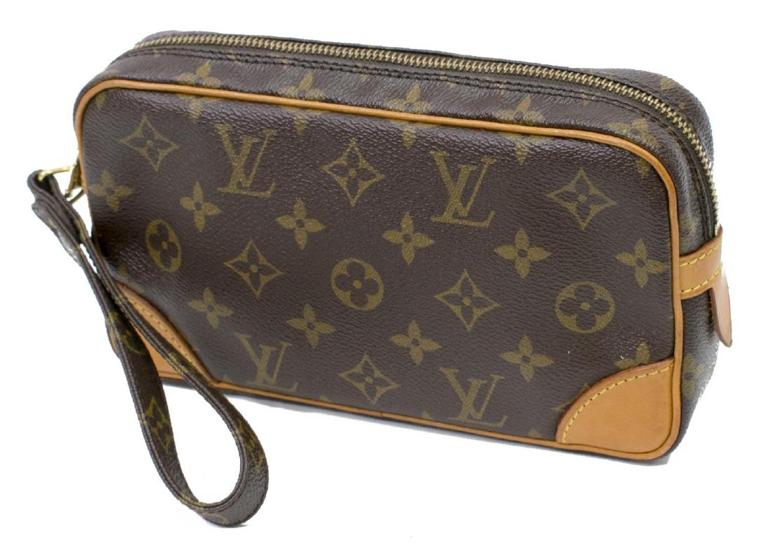 LOUIS VUITTON 'MARLY DRAGONNE PM' MONOGRAM CLUTCH (1 of 4)
