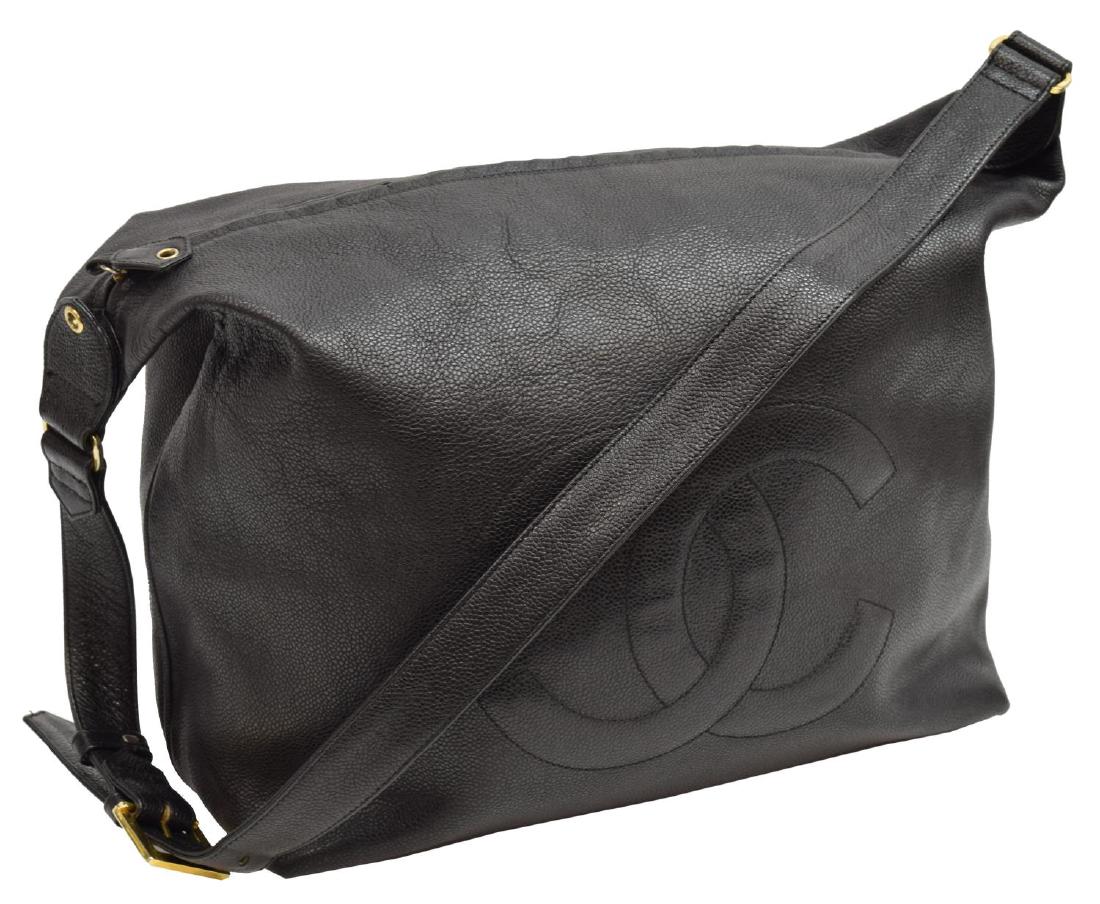 LARGE CHANEL BLACK CAVIAR LEATHER SHOULDER BAG (1 of 4)